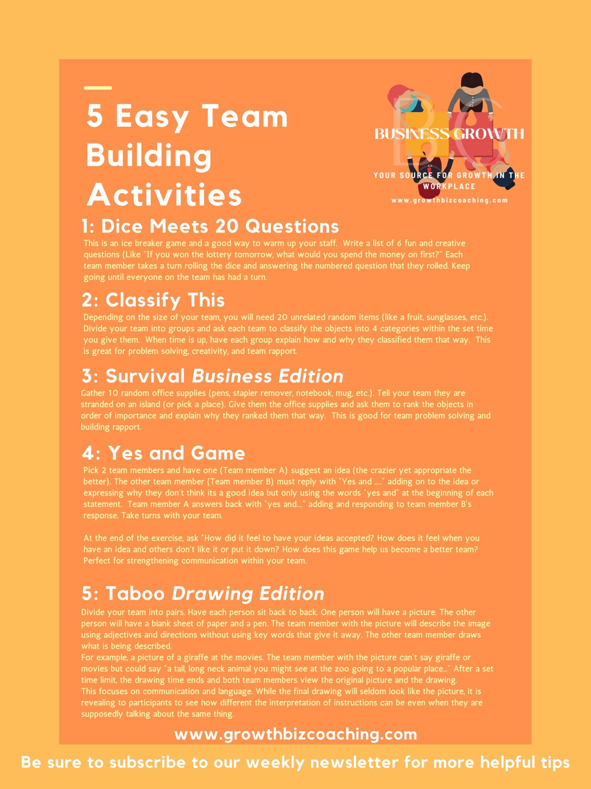 5 Easy Team Building Activities – Growth Coaching